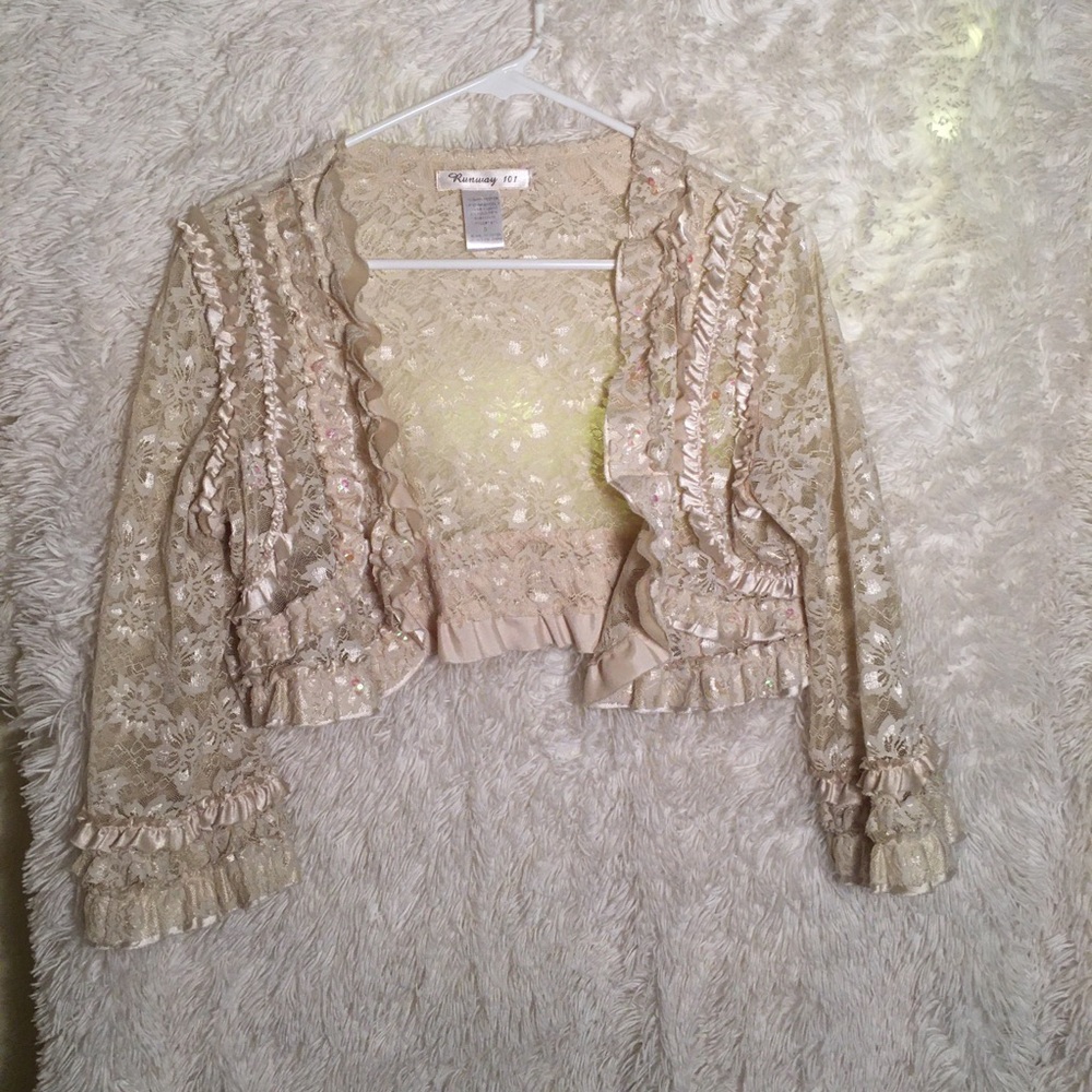 Cream lace bolero cover up
